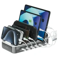 Ładowarki do telefonów - Stacja ładująca 4smarts Team 100W z zestawem kabli kosmiczna szarość - miniaturka - grafika 1