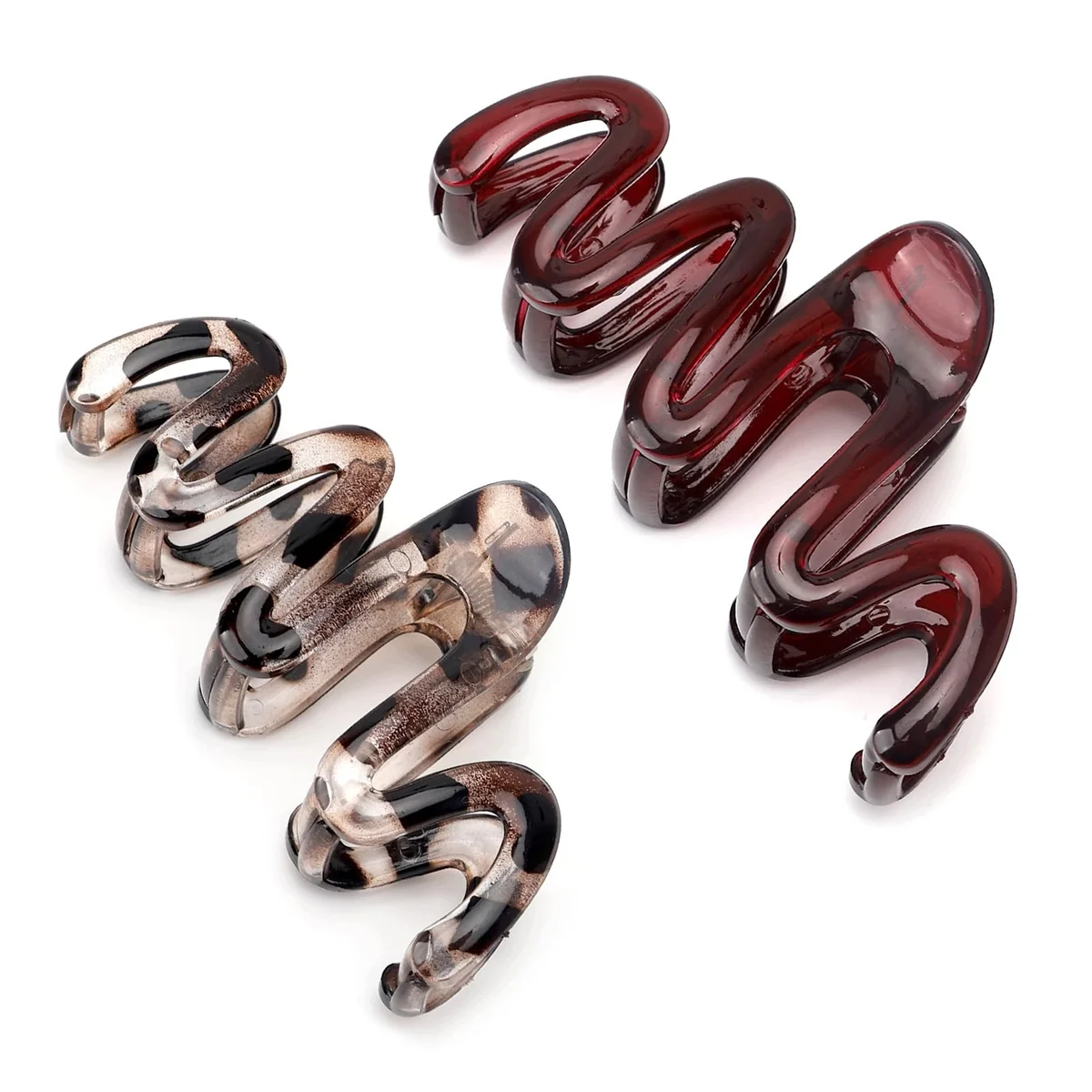 SPINKI DO WŁOSÓW CLAW CLIP 2 SZTUKI DUŻE 10,5 CM BORDOWY ZŁOTO-BRĄZOWY