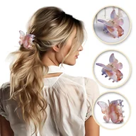 Ozdoby do włosów - ECARLA Klamra d/wł. SP340R motylek różowy - miniaturka - grafika 1