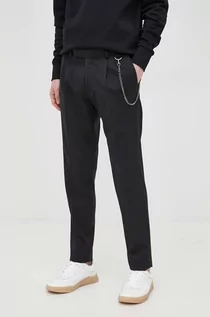 Spodnie męskie - LAGERFELD Karl Karl spodnie męskie kolor czarny proste - grafika 1