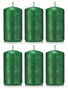 Świece ozdobne zielone walec kokon 10/6 zestaw 6 - Świece - miniaturka - grafika 1