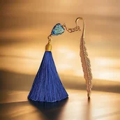 Zakładki do książek - Zakładka PREMIUM : serce : jaspis cesarski : granat - miniaturka - grafika 1