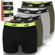 Majtki męskie - Puma Bokserki Męskie Bawełniane Zielone Khaki 4 Sztuki Rozmiar L - miniaturka - grafika 1