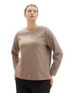 Bluzy damskie - TOM TAILOR Bluza damska plus size, 33962 - Doeskin Melange, 54 duże rozmiary - miniaturka - grafika 1