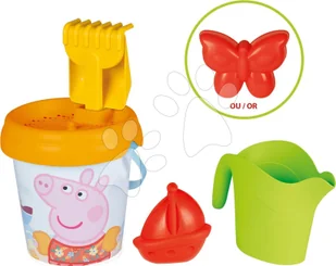 SMOBY wiaderko+akcesoria Świnka Peppa 862189 - Zabawki do piasku - miniaturka - grafika 1