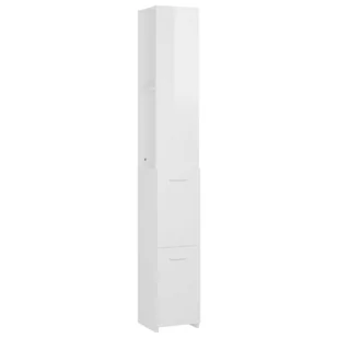 vidaXL vidaXL Szafka łazienkowa biała z połyskiem 25x25x170 cm płyta 808437 - Szafki łazienkowe - miniaturka - grafika 1