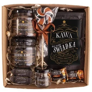 KOSZ PREZENTOWY PODZIĘKOWANIE dla ŚWIADKA ZESTAW kawa słodycze dla smakosza - Zestawy upominkowe KOSZ PREZENTOWY PODZIĘKOWANIE dla ŚWIADKA ZESTAW kawa słodycze dla smakosza - Zestawy upominkowe - miniaturka - grafika 1