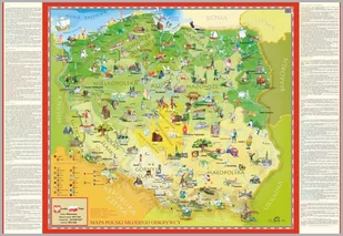 ArtGlob, Polska Młodego Odkrywcy MIDI mapa ścienna dla dzieci na podkładzie do wpinania - Mapy i plansze edukacyjne - miniaturka - grafika 1