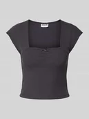 Koszulki i topy damskie - T-shirt z kwadratowym dekoltem model ‘SELENA’ - miniaturka - grafika 1