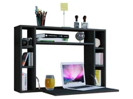 Biurka - VCM VCM Półka wisząca z blatem pod laptop (Czarny) 4051814384608 - miniaturka - grafika 1