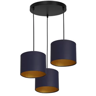 Luminex Arden 3570 Lampa wisząca zwis 3x60W E27 czarny/niebieski/złoty - Lampy sufitowe - miniaturka - grafika 1