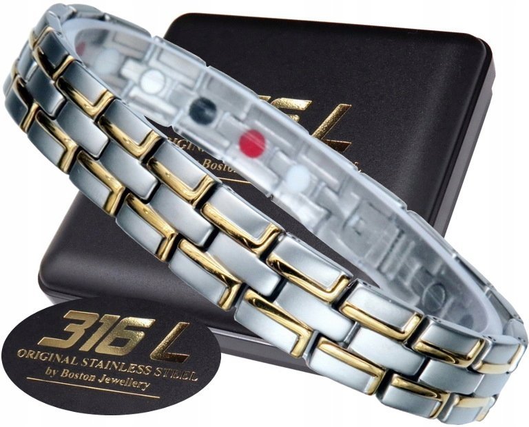 Srebrna Zdrowotna Bransoleta Bransoletka Męska Magnetyczna Mocna Oryginał