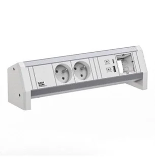 BACHMANN DESK 2xUTE 1xUSB A/C 22W 1xCM GST18 RAL9010 - Gniazdka elektryczne - miniaturka - grafika 1
