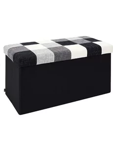 Chairs for all Skrzynia "Patchwork" w kolorze czarnym do siedzenia - 77,5 x 40 x 15 cm - Krzesła - miniaturka - grafika 1