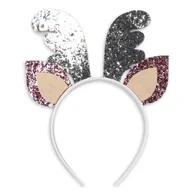 Dodatki do strojów karnawałowych - Opaska Świąteczna, Holly Jolly, Srebrne Rogi - miniaturka - grafika 1