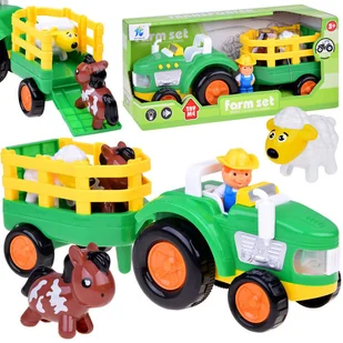 Traktor z przyczepą Farmer i zwierzątka dźwięk + światło ZA5390 - Samochody i pojazdy dla dzieci - miniaturka - grafika 1