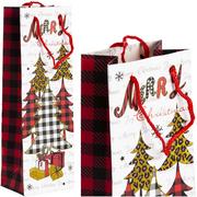 Opakowania i torebki na prezenty - Torebka Prezentowa Na Wino Świąteczna Ozdobna  Boże Narodzenie 36 Cm - miniaturka - grafika 1