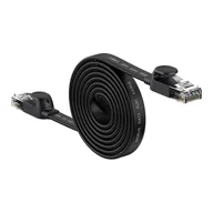 Kable miedziane - Baseus Speed Six kabel sieciowy płaski RJ45 1000Mbps 2m czarny (WKJS000101) - miniaturka - grafika 1