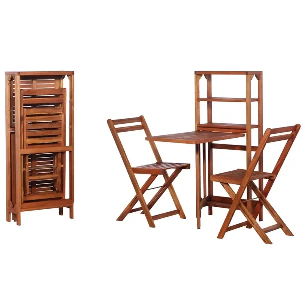 Komplet mebli bistro z litego drewna akacjowego, 50x82,5x116 cm