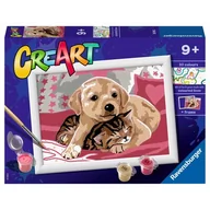 Prace ręczne dla dzieci - Malowanka CreArt dla dzieci: Piesek z kotkiem 202102 RAVENSBURGER malowanie po numerach - miniaturka - grafika 1