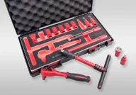 Zestawy narzędziowe - ZESTAW NASADEK IZOLOWANYCH 3/8" 14cz. KRÓTKIE, 6-kąt. 10 - 19mm, Z AKCESORIAMI, CHROM, KASETA Z TWORZYWA King Tony - miniaturka - grafika 1