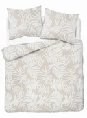 Pościel - Pościel bawełniana 220x200 beżowa liście palmy - miniaturka - grafika 1