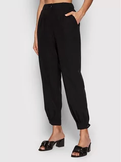 Spodnie damskie - Sisley Spodnie materiałowe 4KVXLF00C Czarny Relaxed Fit - grafika 1