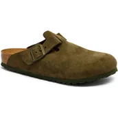 Klapki i japonki męskie - Birkenstock Mule Boston LEVE | zamsz | regular fit - miniaturka - grafika 1