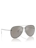 Okulary przeciwsłoneczne - Michael Kors Okulary przeciwsłoneczne Portofino 0MK1147 18936G Srebrny - miniaturka - grafika 1