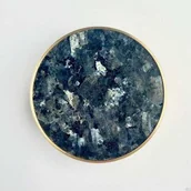 Zawiasy, okucia i inne akcesoria - Gałka meblowa Marbelo XL Mosiężna Szczotkowana z Labradorytem - miniaturka - grafika 1