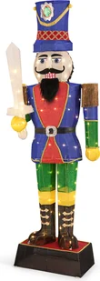COSTWAY 184cm Świąteczna figura dziadka do orzechów XXL, podświetlana dekoracja świąteczna, figura świąteczna z mieczem i 110 diodami LED, lampki choinkowe - Oświetlenie świąteczne - miniaturka - grafika 1