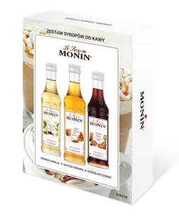 Monin Zestaw kawowy 3x50ml - karmel, czekolada, wanilia - Śmietanki i dodatki do kawy - miniaturka - grafika 1