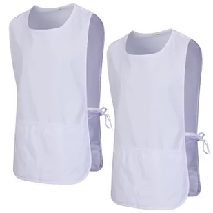 MISEMIYA - Pakiet 2 sztuk - Fartuch Czyszczenie Jednolite KLINICA MEDYCZNE Czyszczenie weterynaryjne 2-3301, Biały 68, M - Fartuchy i rękawice kuchenne - miniaturka - grafika 1