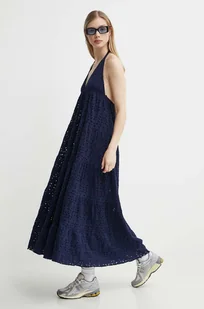 Desigual sukienka TORONTO kolor granatowy maxi rozkloszowana 24SWVK46 - Sukienki - miniaturka - grafika 1