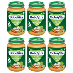 BoboVita Rosołek z kurczaka z ryżem po 6 miesiącu zgrzewka 6 x 190 g - Dania dla dzieci - miniaturka - grafika 1