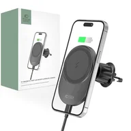 Uchwyty samochodowe do telefonów - Uchwyt na telefon TECH-PROTECT MM15W-V1 Vent MagSafe Charger 15W Czarny - miniaturka - grafika 1