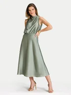 Sukienki - Swing Sukienka koktajlowa 5AI13700 Zielony Regular Fit - miniaturka - grafika 1