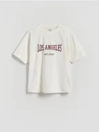 Koszulki dla chłopców - Reserved - T-shirt z nadrukiem - złamana biel - miniaturka - grafika 1