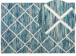 Beliani Dywan wełniany 160 x 230 cm niebieskie BELENLI - Dywany - miniaturka - grafika 1
