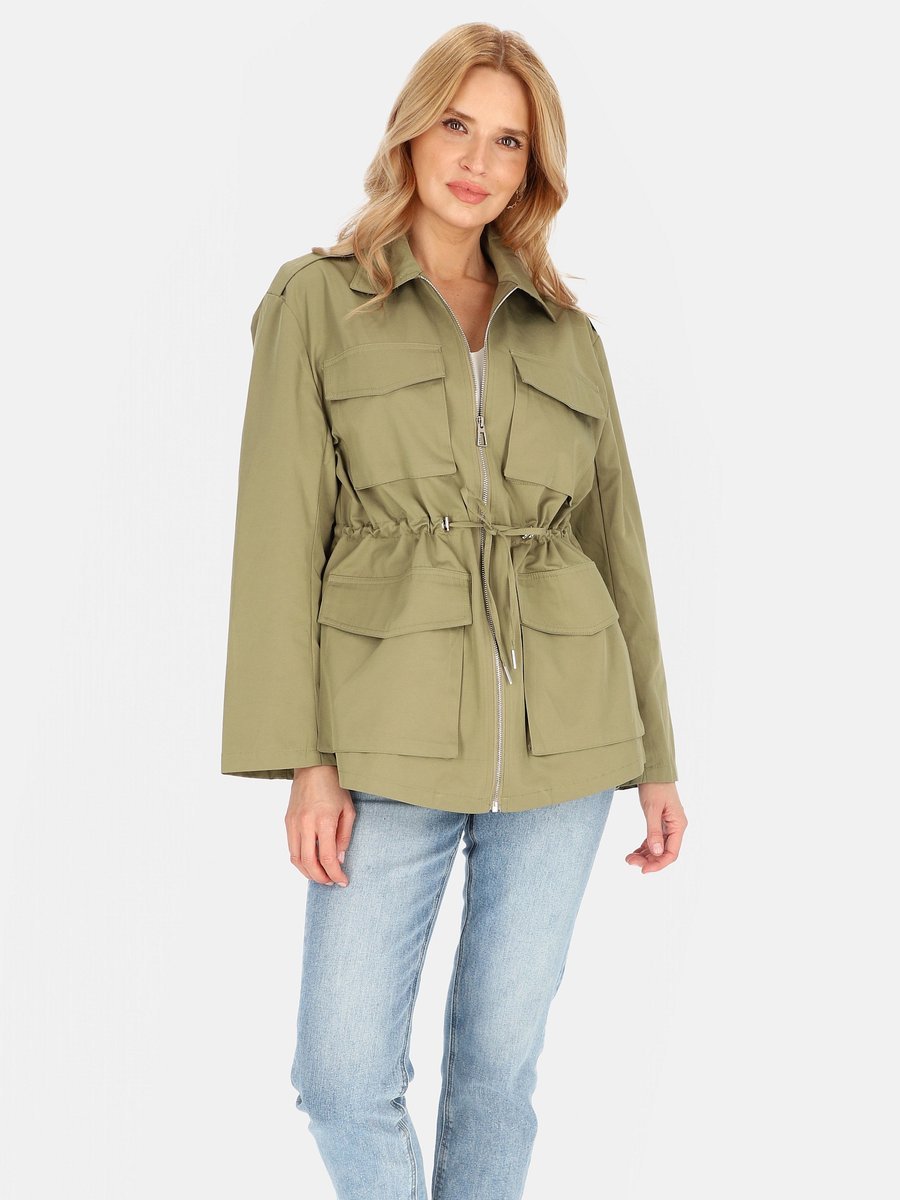 PRZEJŚCIOWA KURTKA DAMSKA ZE ŚCIĄGACZEM W TALII