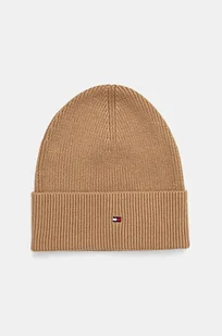Tommy Hilfiger czapka z domieszką kaszmiru kolor brązowy z cienkiej dzianiny AW0AW16637 - Czapki damskie - miniaturka - grafika 1