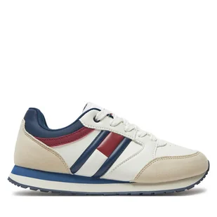 Sneakersy Tommy Hilfiger Flag Low Cur Lace-Up Sneaker T3X9-33664-1269 Biały - Buty dla chłopców - miniaturka - grafika 1
