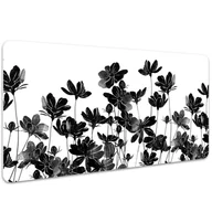 Podkładki na biurko - Podkładka na biurko Czarne kwiaty 100x50 cm - miniaturka - grafika 1