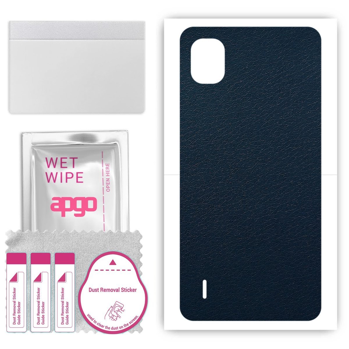 Folia naklejka skórka strukturalna na TYŁ do Nokia C2 2ND Edition - Skóra Granatowa - apgo SKINS