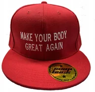 Czapki i chusty sportowe męskie - CZAPKA PROSTY DASZEK HAFT MAKE YOUR BODY GREAT AGAIN - miniaturka - grafika 1