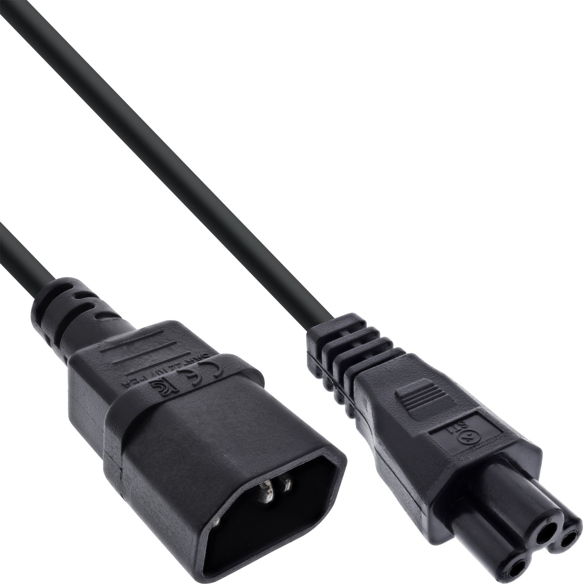 Kabel sieciowy InLine®, żeński C14 do męskiego C5, czarny, 5m