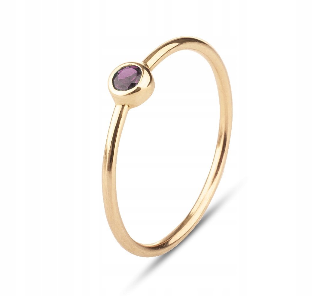 DELIKATNY PIERŚCIONEK ŻÓŁTE ZŁOTO CYRKONIA 585