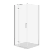 Kabiny prysznicowe - Kabina Prysznicowa Cersanit Jota 80X80X195 kwadratowa lewa transparentny brodzik Tako Slim 4cm Biały Mat  S601-151 - miniaturka - grafika 1