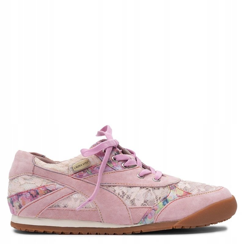 Laura Vita Skórzane Sneakersy W Kwiaty Rose SL20258-3-ROSE r.39
