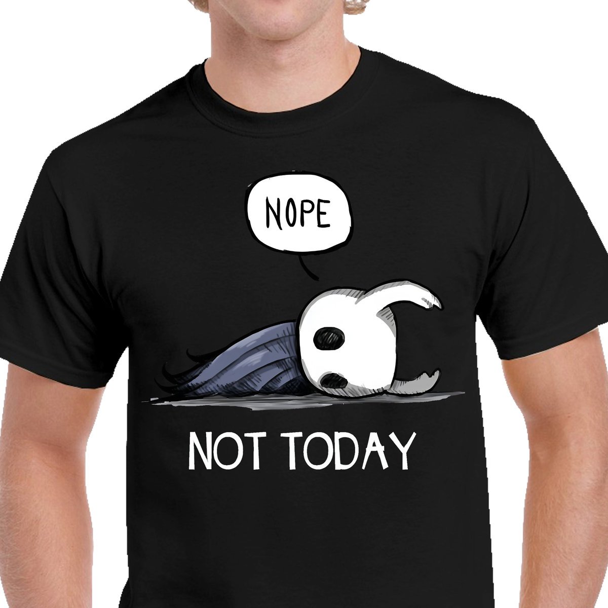 P346 KOSZULKA MĘSKA CZARNA Śmieszna Not Today Hollow Knight Premium XL